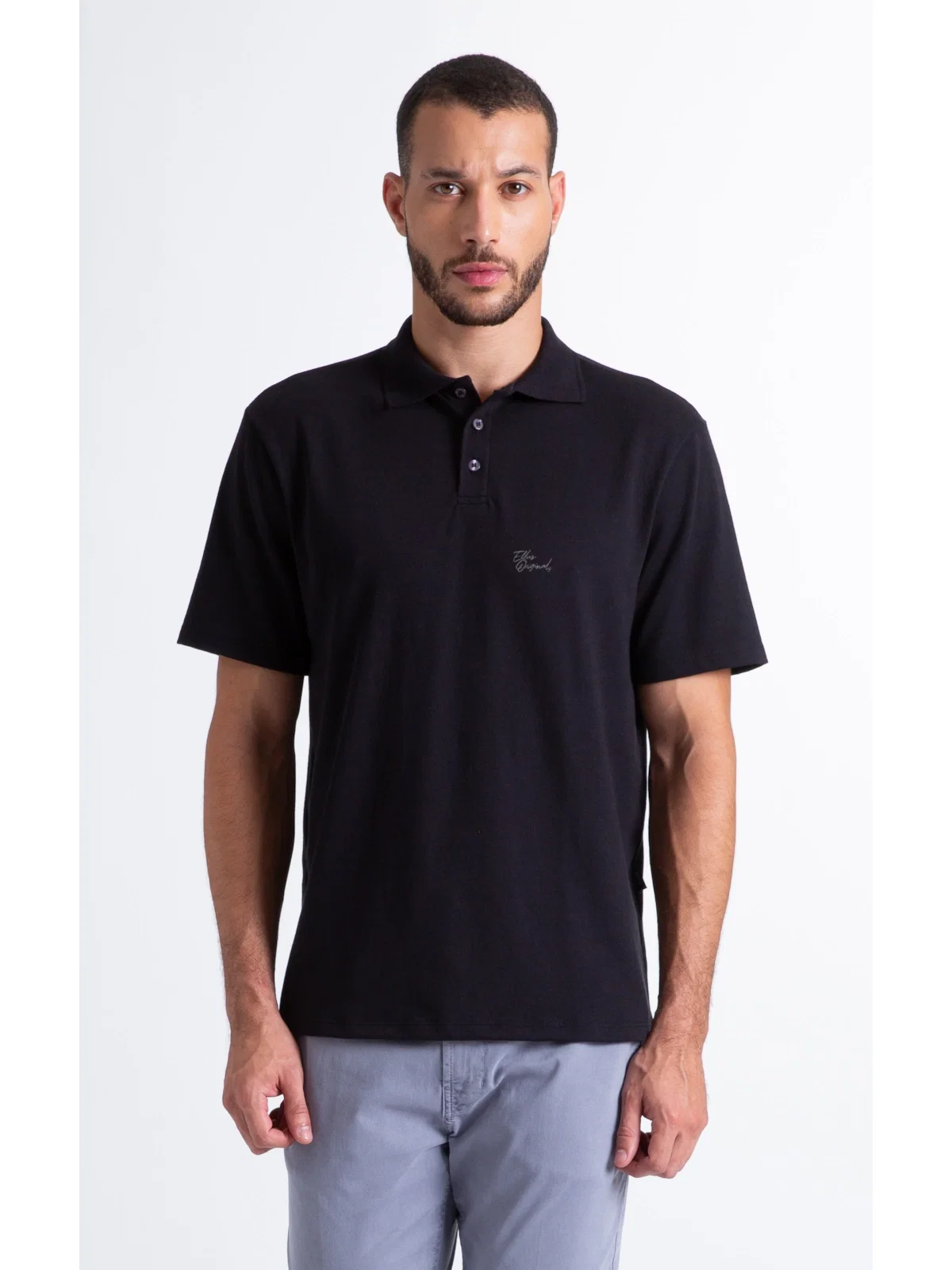 Polo Cotton Fine Ellus Tag Classic Mc Preto — imagem 1