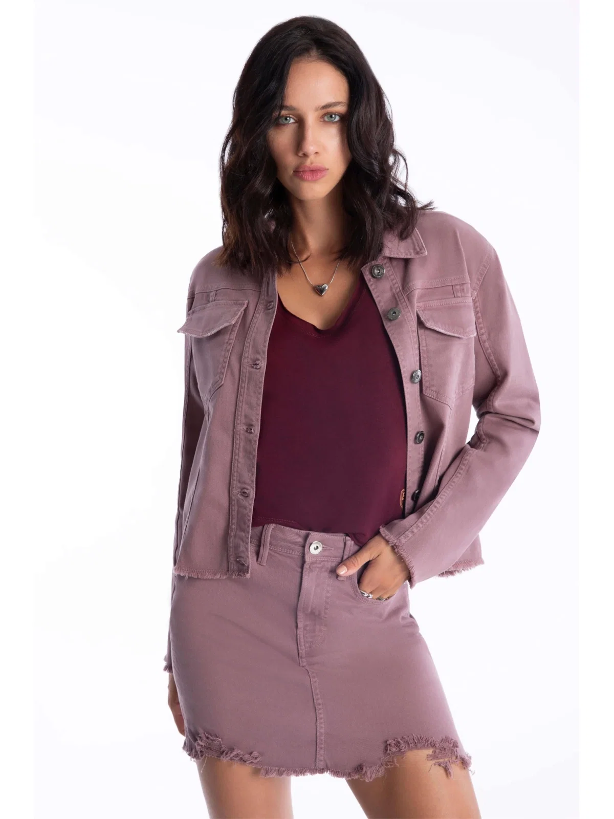 Saia Vintage Denim Zoe Purple Gray O23 / I23 — imagem 1