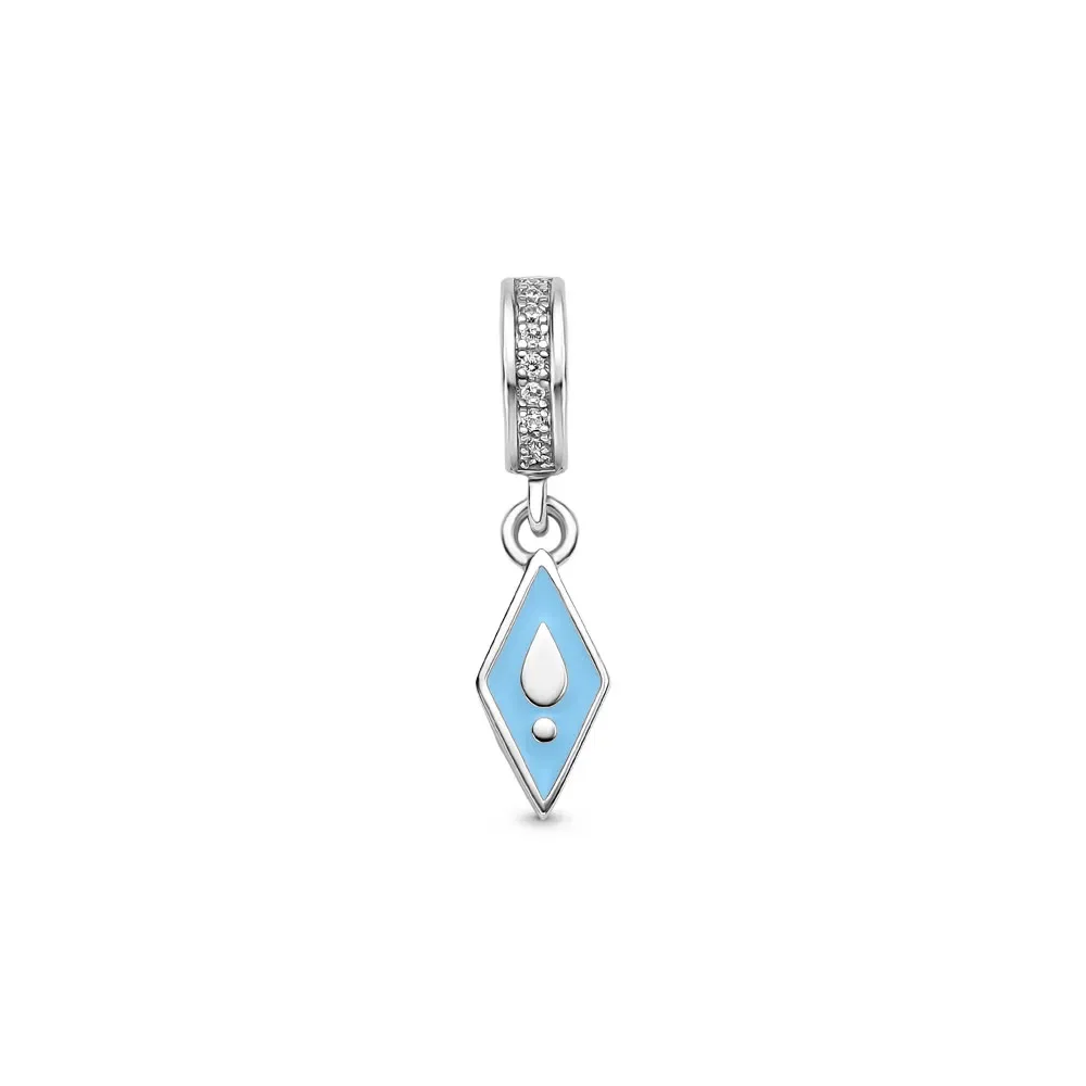 Pingente Life Disney Elemento Água Frozen em Prata 925 com Pedras Incolores e Esmalte — imagem 1