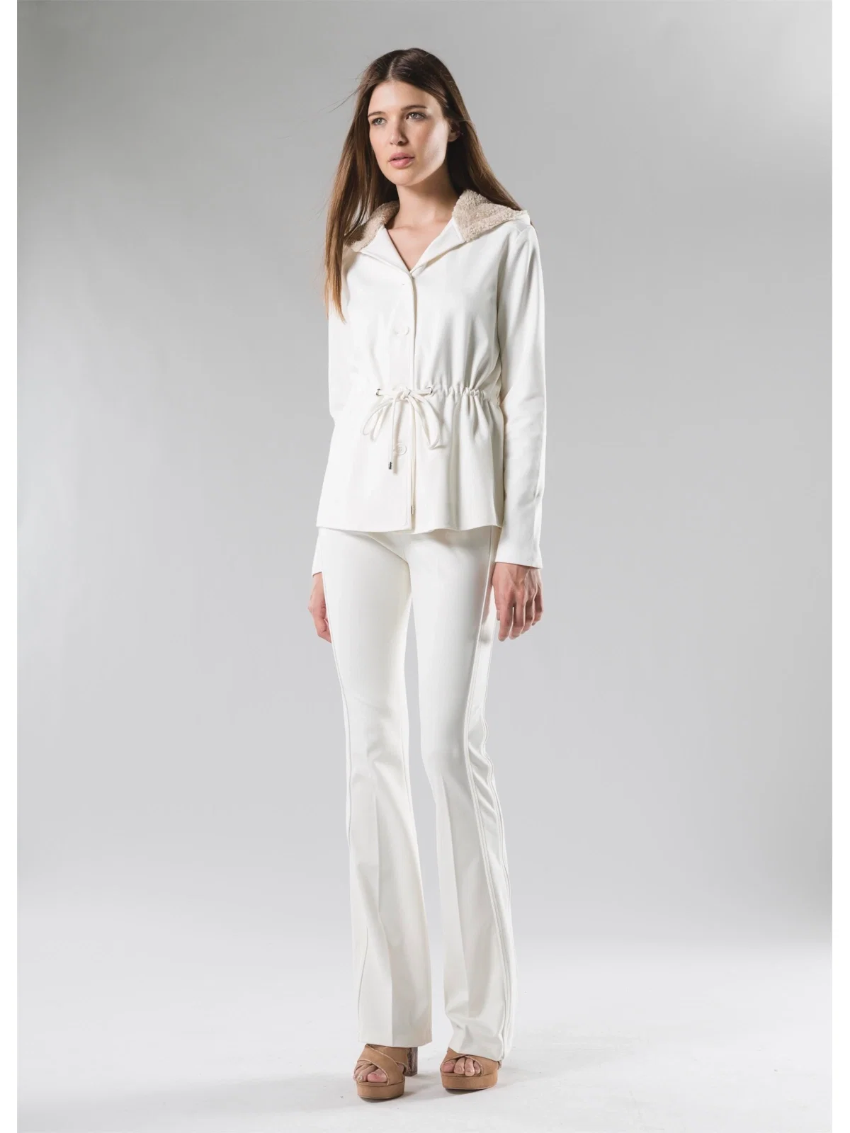 Parka Com Pelo Off White