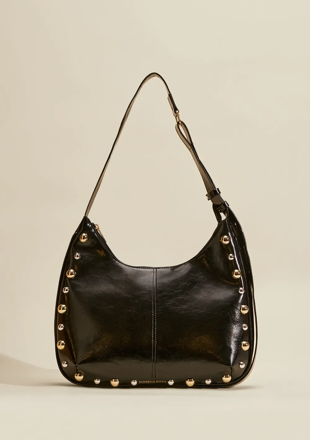 Bolsa Hobo Detalhe Tachas Preto — imagem 1