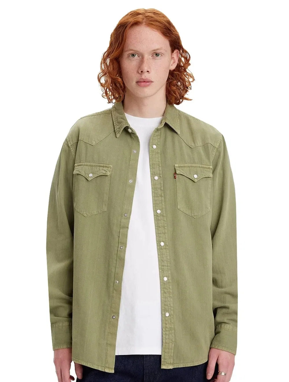 Camisa Levis Masculina Jeans Classic Western Standard Verde
