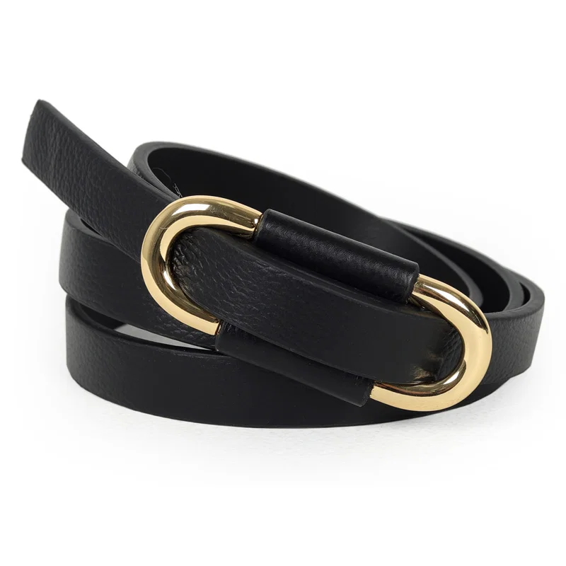 Cinto Feminino Couro Fivela Oval 1,8cm