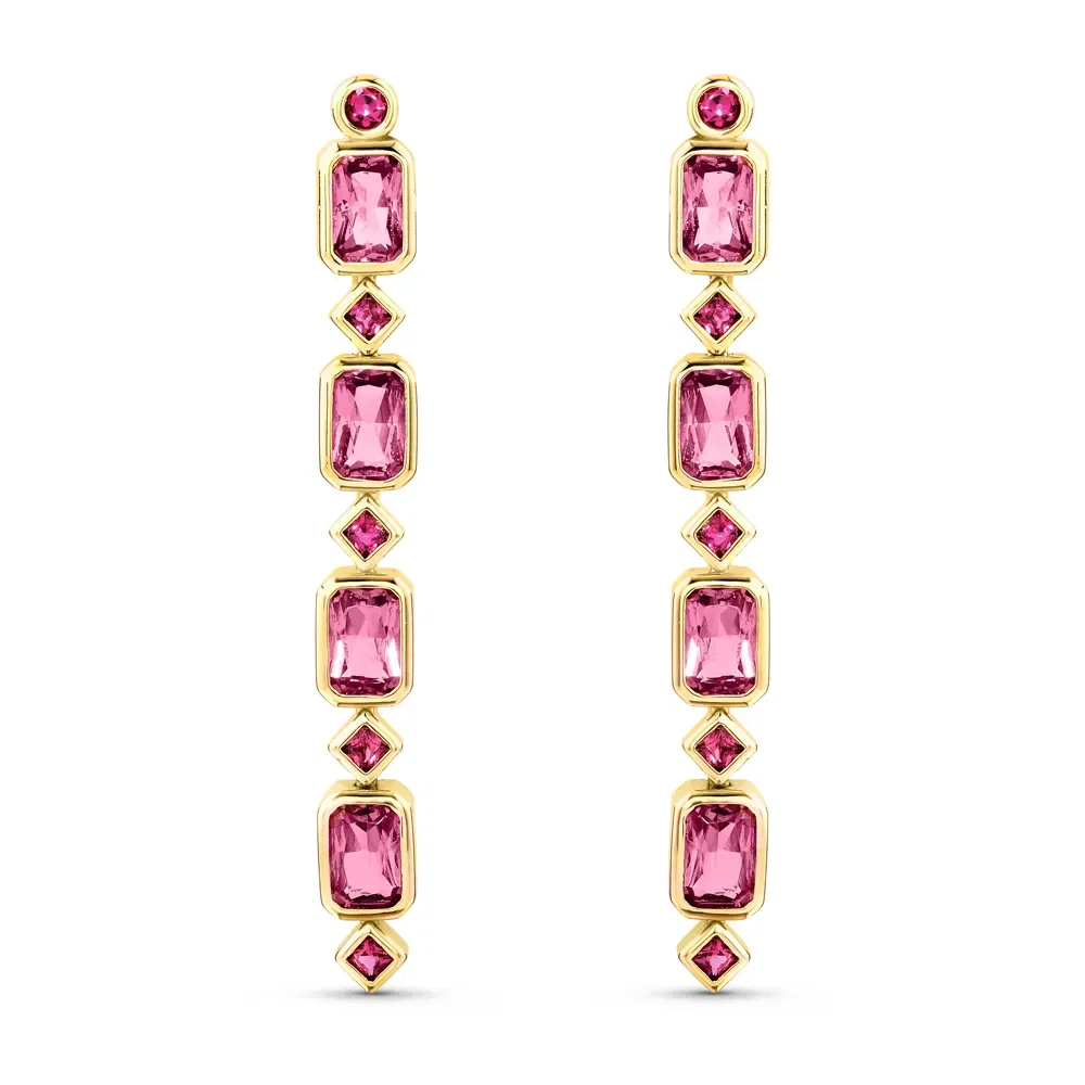 Brinco Life Cora em Prata 925 com Banho de Ouro Amarelo 18k com Pedras Rosas — imagem 1