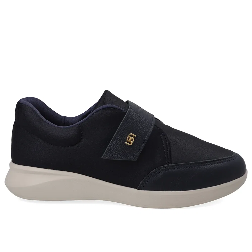 Tênis Tecido Azul Ajuste Fecho-Flex