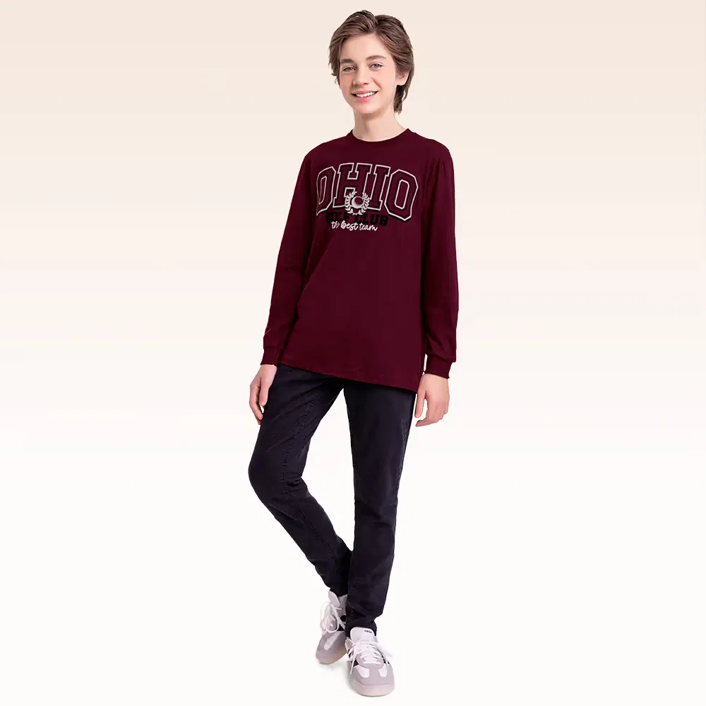 Camiseta manga longa em meia malha