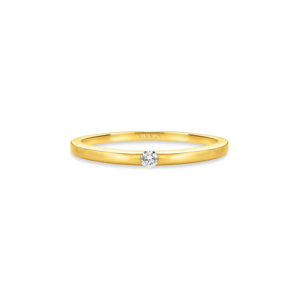 Anel Solitário Promise em Ouro Amarelo 18k com 0,05ct de Diamante — imagem 1