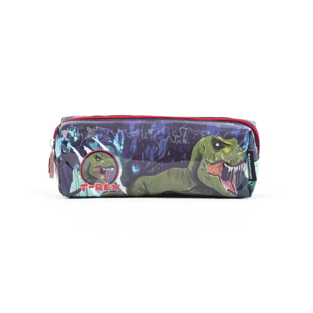 Estojo Escolar Masculino Dinossauro Verde