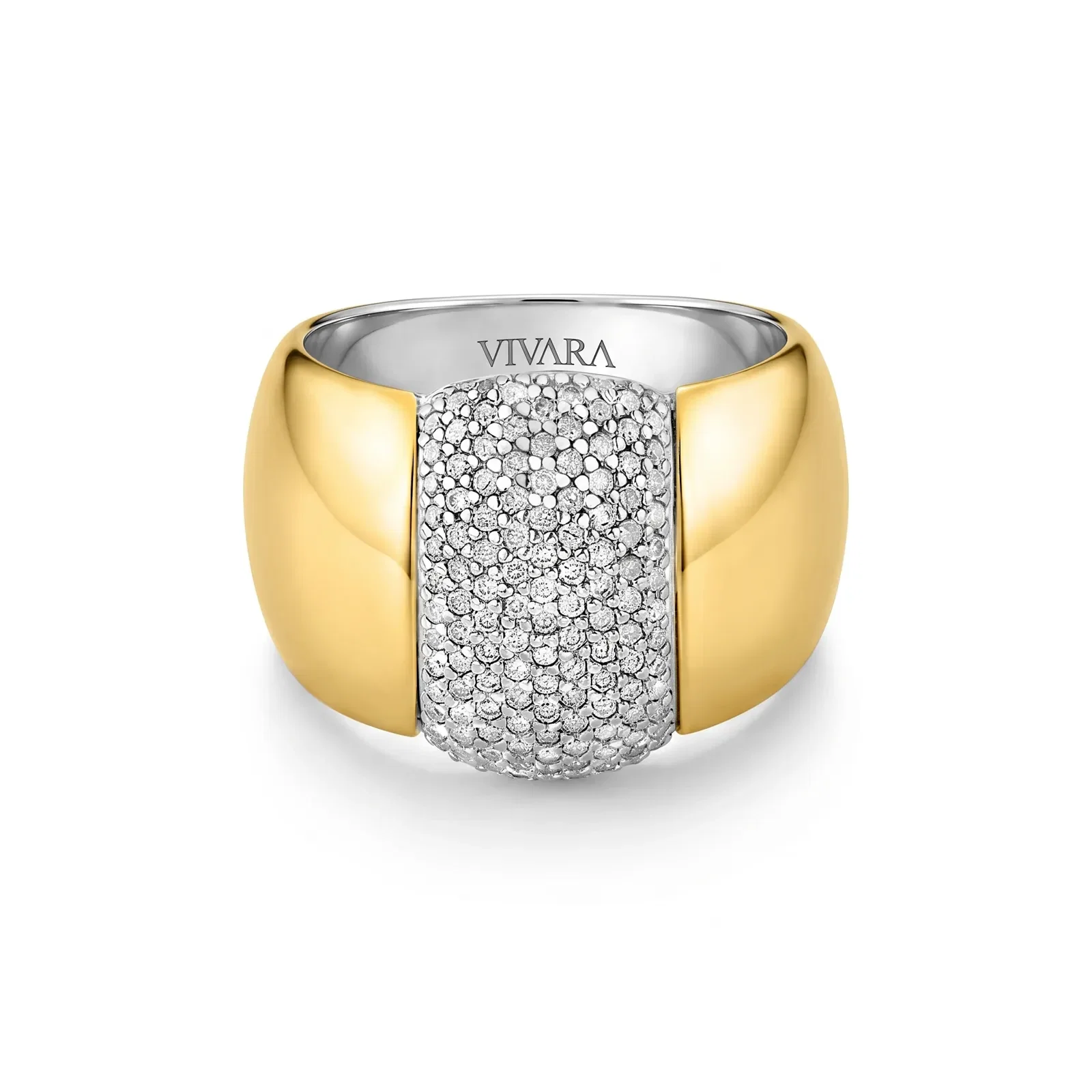 Anel Santorini em Prata 925 e Ouro Amarelo 18k com Diamantes 0,54 ct — imagem 1