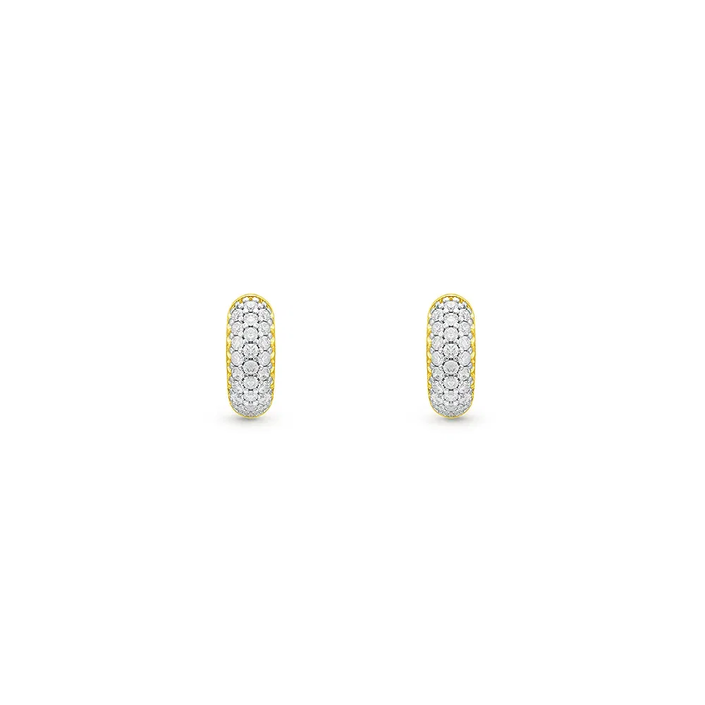 Argola Lumiere em Ouro Amarelo e Branco 18k com Diamantes 0,25ct, 10mm — imagem 1
