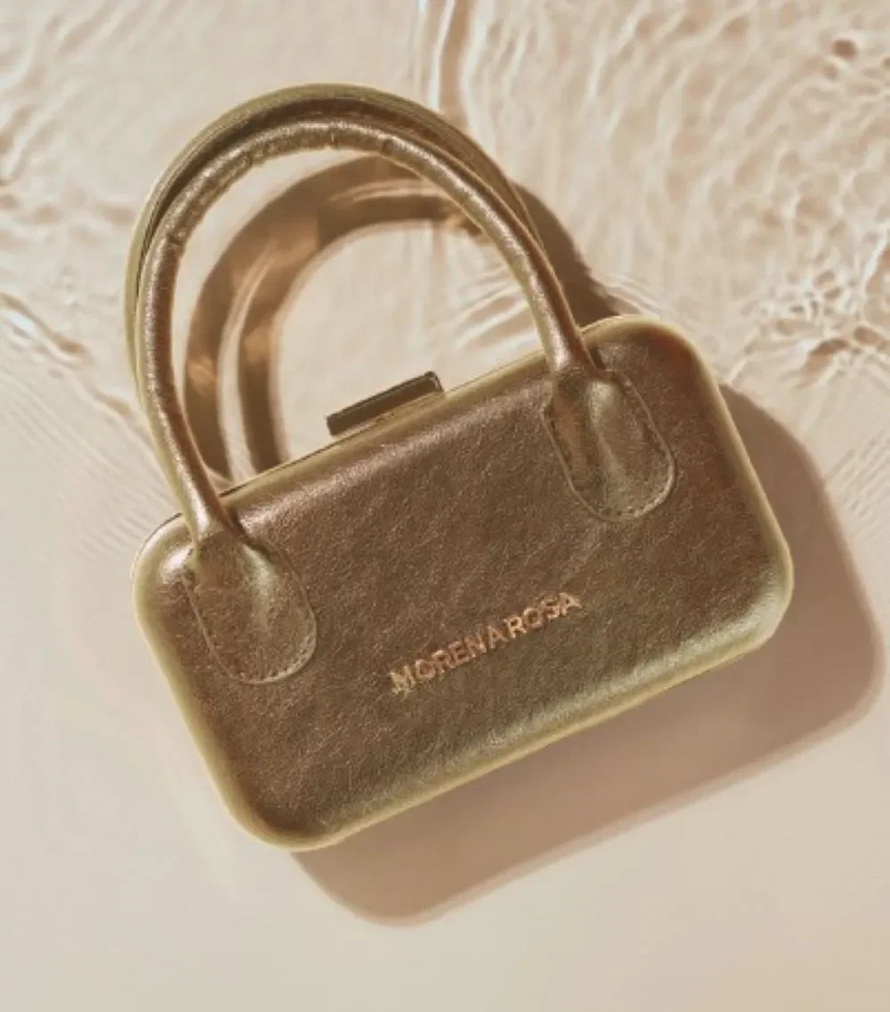 Bolsa Morena Rosa Clutch Alça De Mão Encapada Dourado