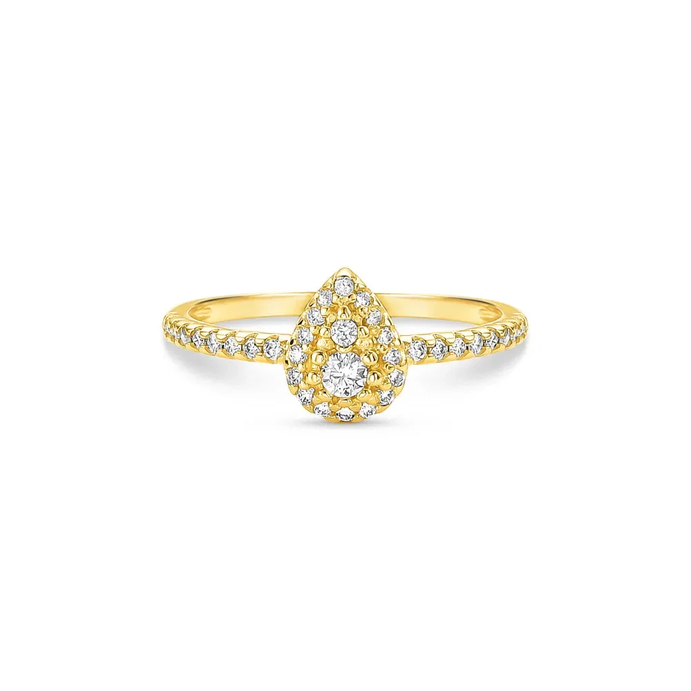 Anel Lumina em Ouro Amarelo 18k com Diamantes 0,30 ct