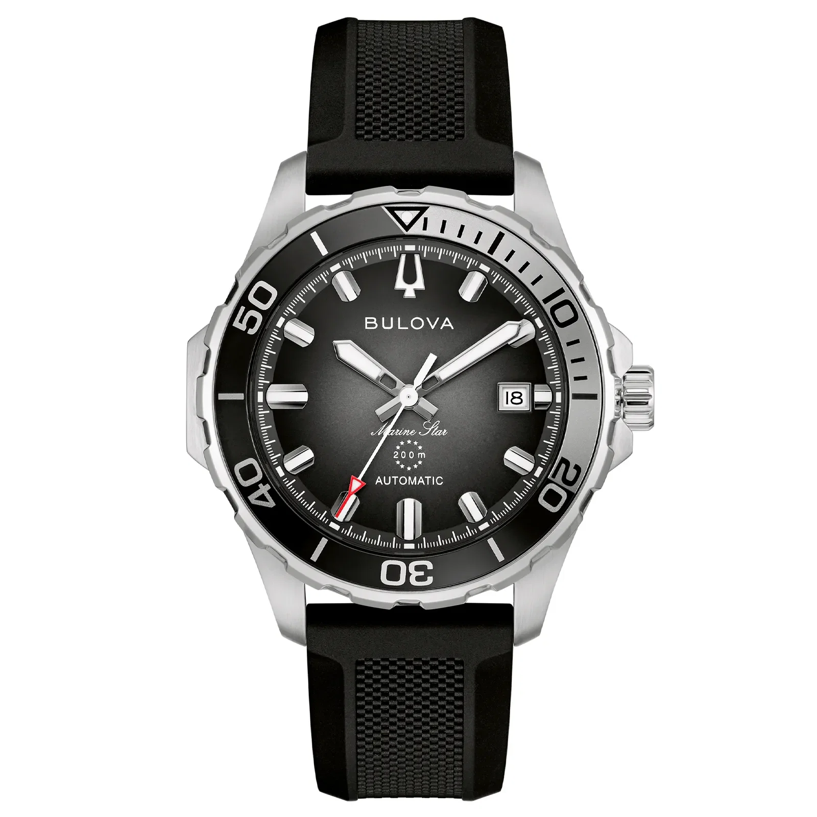 Relógio Bulova Marine Star Automático Masculino em Silicone Preto 98B465