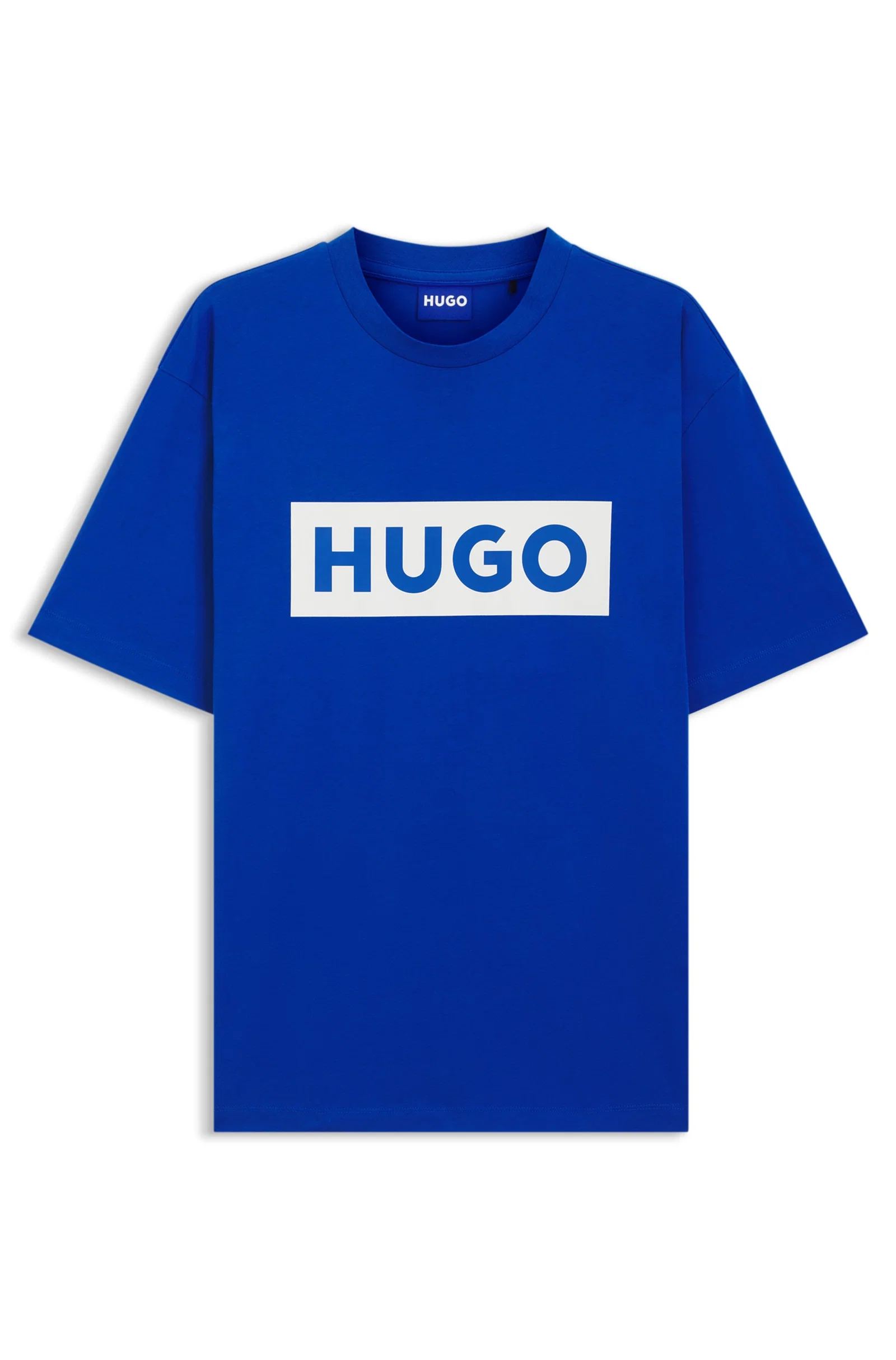 Camiseta De Algodão Jersey Com Logo Azul