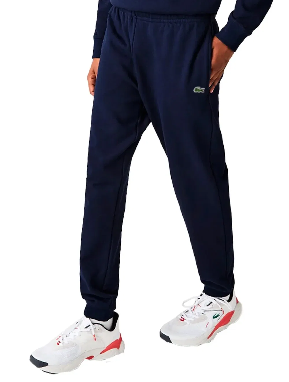 Calça Lacoste Masculina Moletom Sport Cotton Fleece Croco Azul Marinho