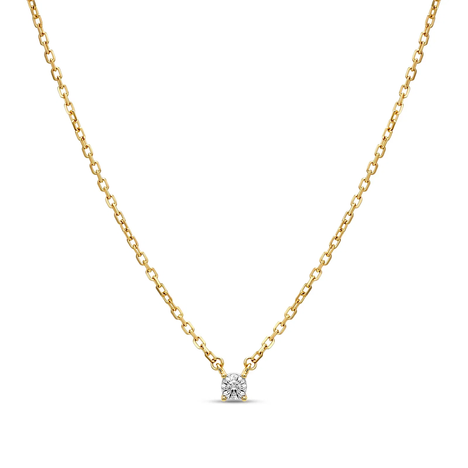 Colar Solitário Illusion em Ouro Amarelo 18k com 0,015ct Diamante