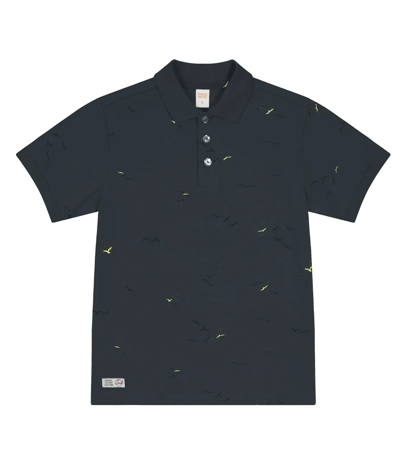 Polo Infantil Em Cotton Trick Nick Cinza
