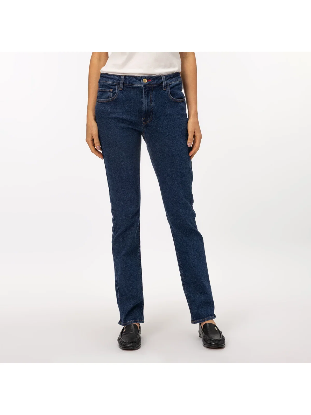 Calça Jeans Slim de Cintura Média — imagem 1