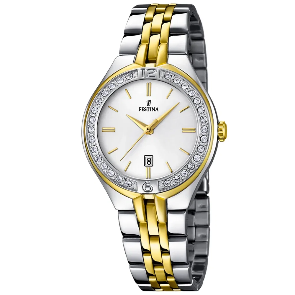 Relógio Festina Feminino em Aço Prateado e Dourado F16868-1