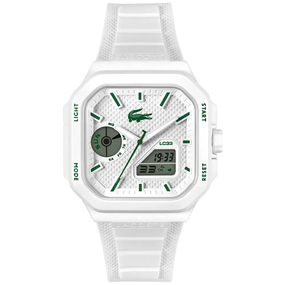 Relógio Lacoste LC33 Square Masculino em Borracha Branca 2011506 — imagem 1
