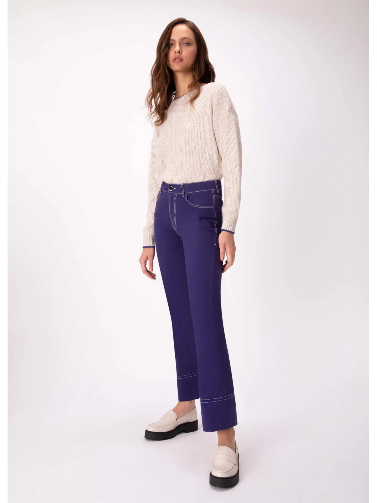 Calça Color Twill Slouch Violeta