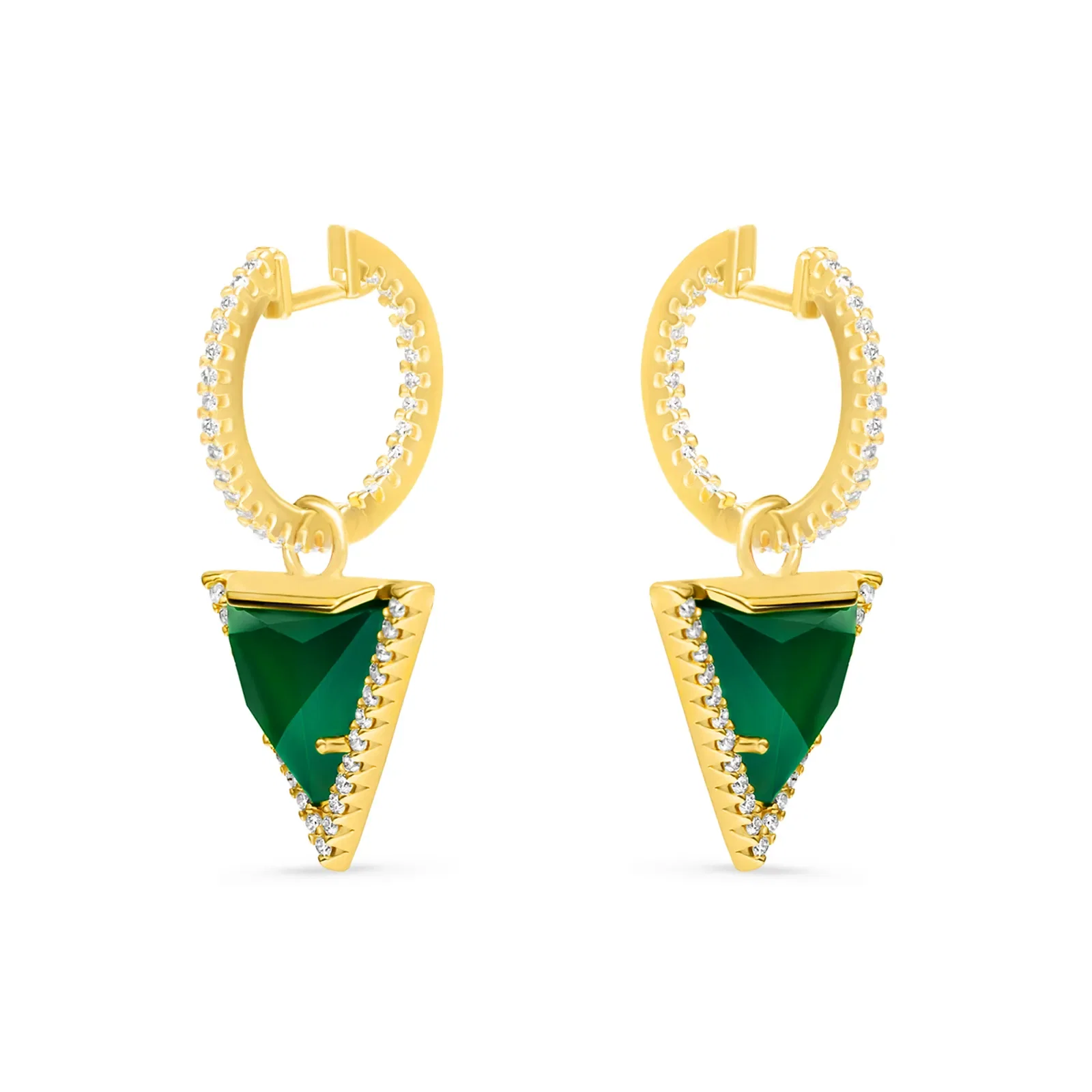 Brinco Vivara em Ouro Amarelo 18k com Ágata Verde e Diamantes 0,60 ct — imagem 1