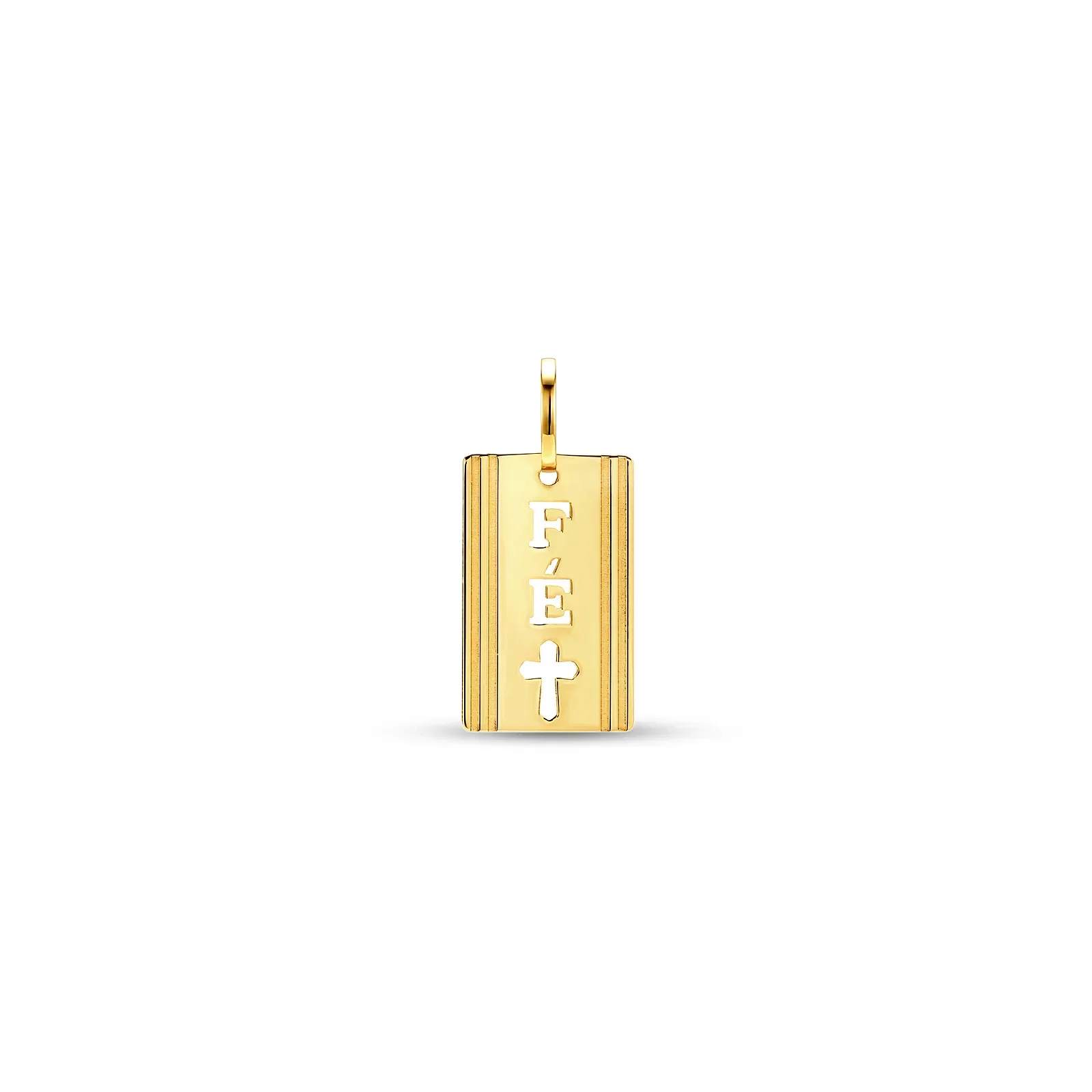 Pingente Medalha Fé em Ouro Amarelo 18K, 16 mm — imagem 1