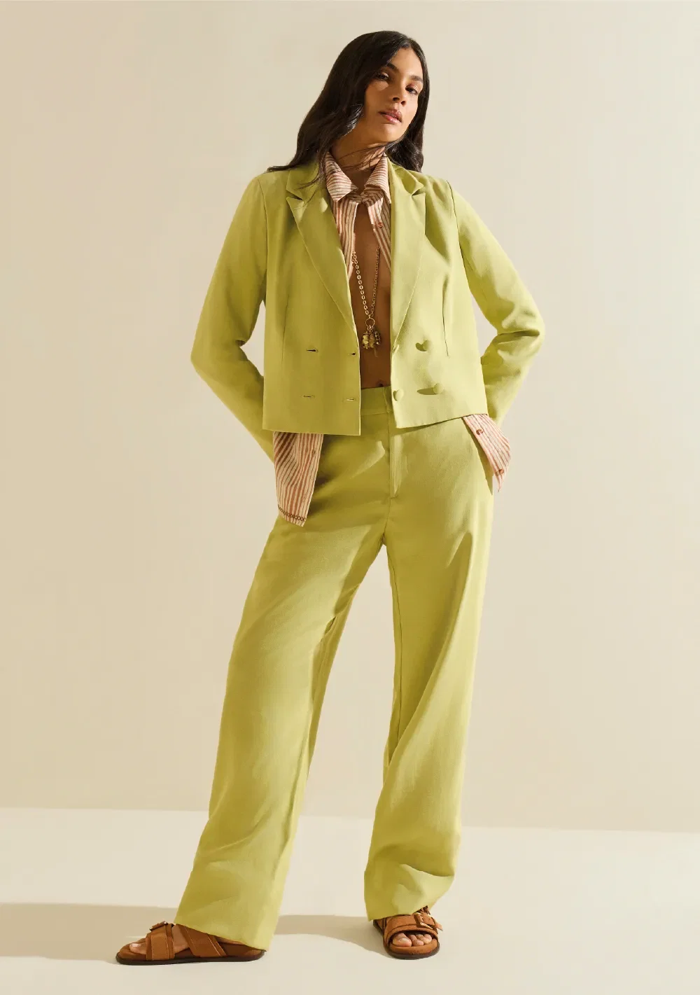 Calça Morena Rosa Reta Alta Verde