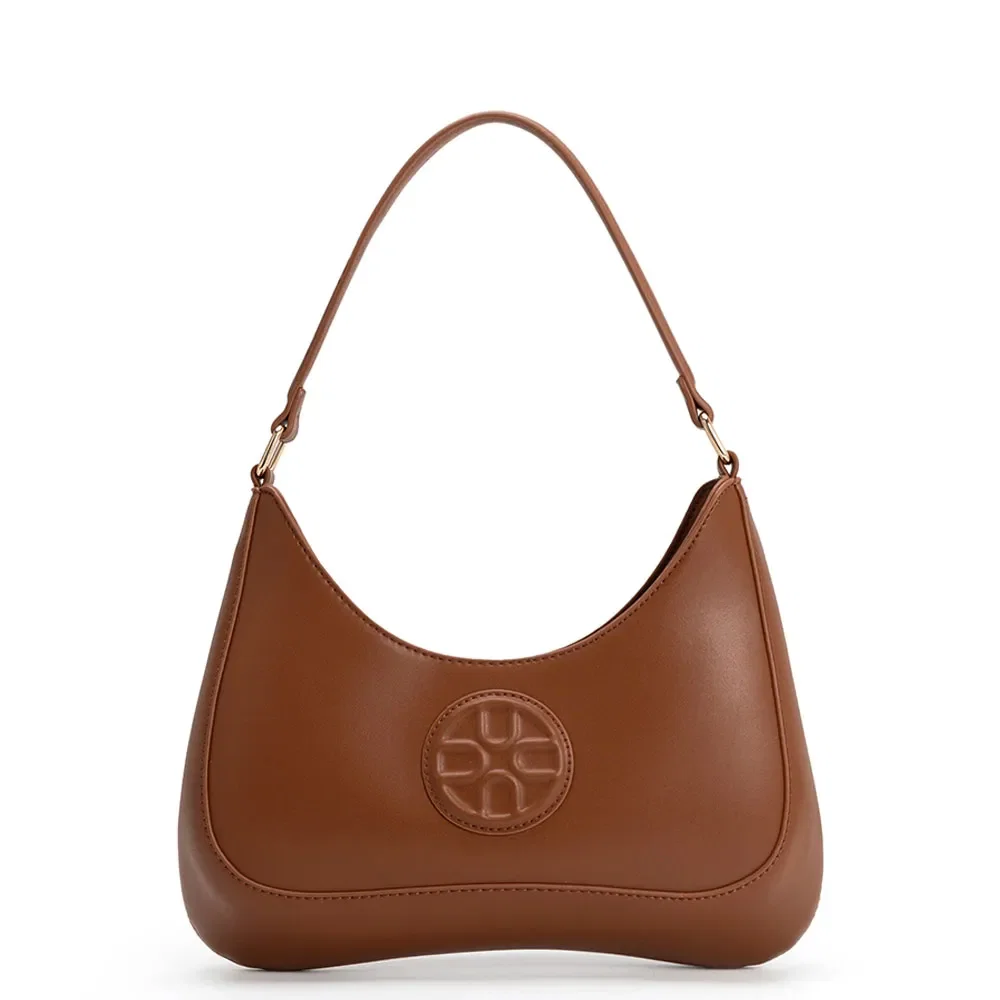 Bolsa Baguete Caramelo Logo Patch