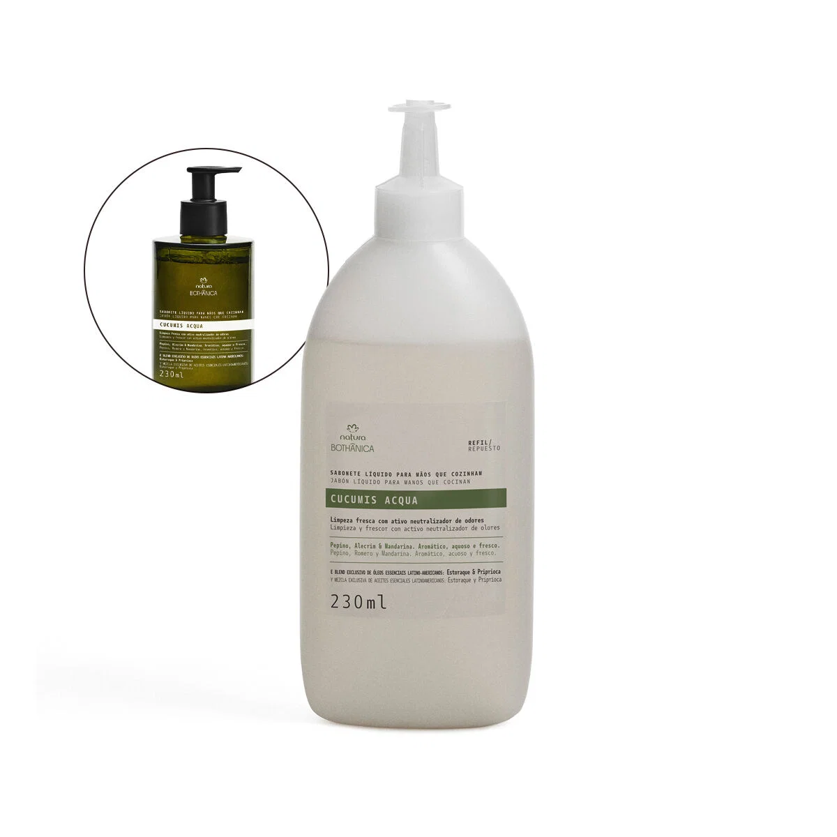 Refil Sabonete Líquido para Mãos que Cozinham Bothânica Cucumis Acqua 230 ml