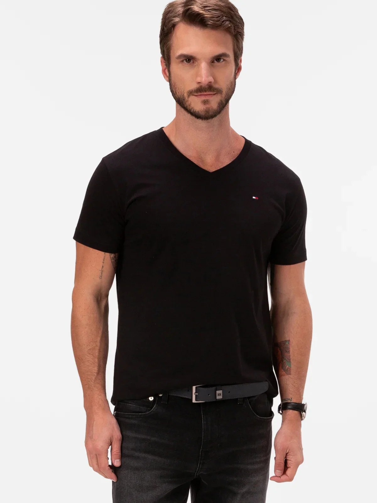 Camiseta Clássica TOMMY HILFIGER Gola V — imagem 1