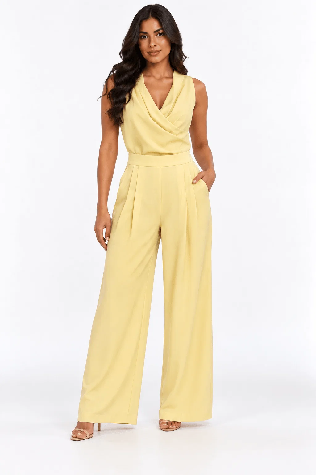 Calça Pantalona Alfaiataria - Amarelo — imagem 1