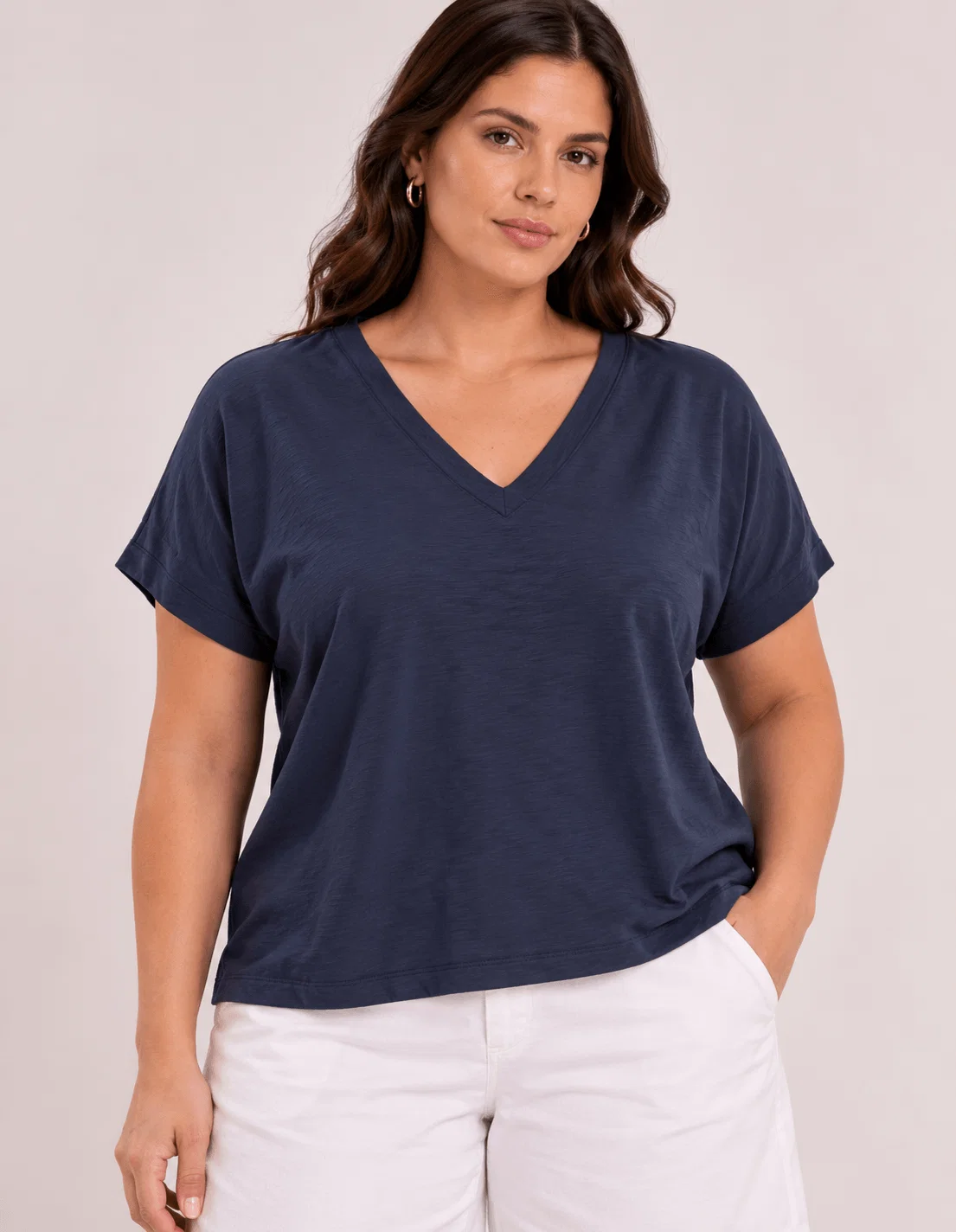 Blusa Manga Curta Denim - Denim Escuro