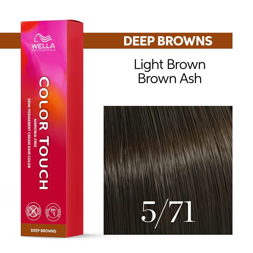 Tonalizante Wella Color Touch 5/71 Castanho Claro Marrom Acinzentado