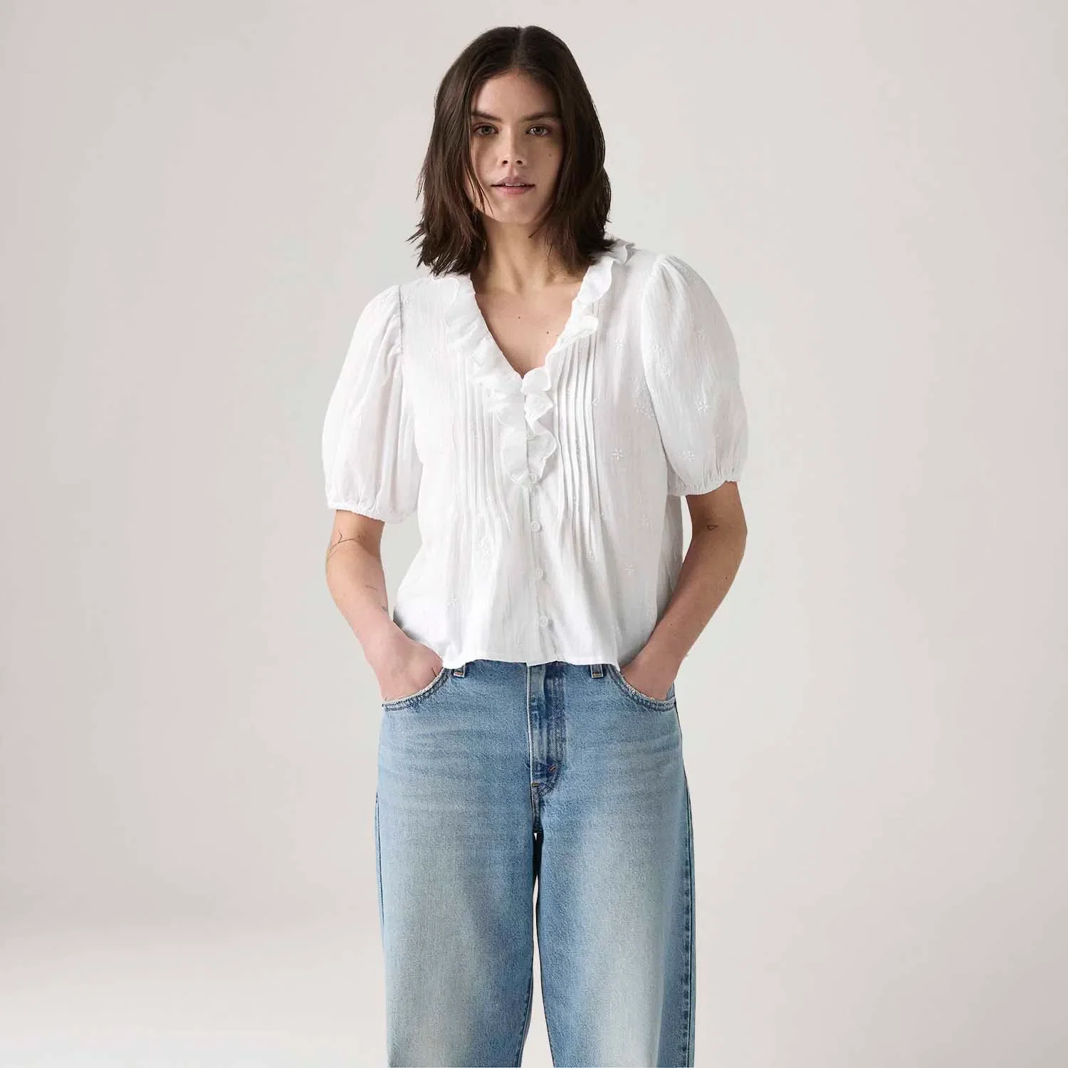 Blusa Levi's® Giselle Ruffle Branca