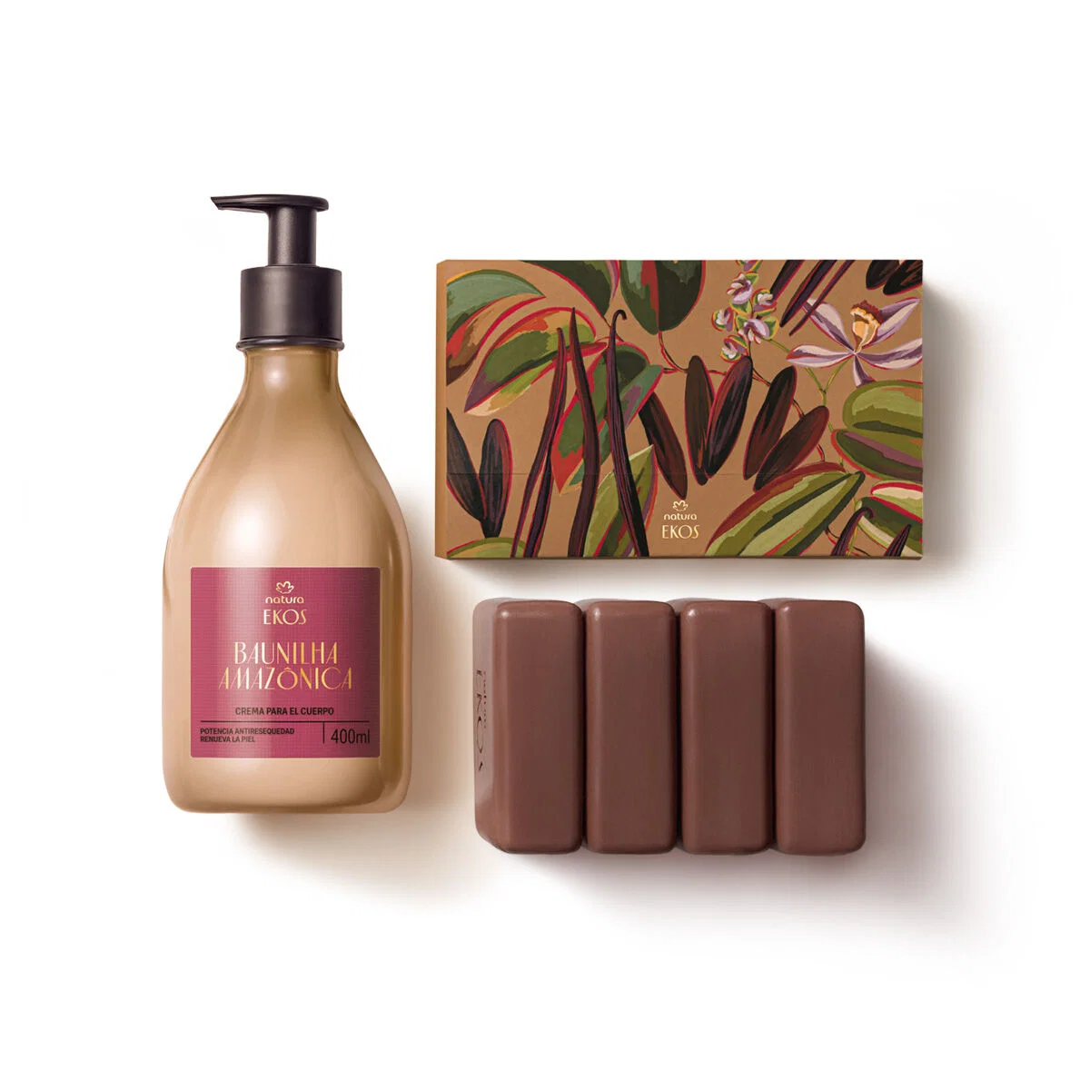 Kit Ekos Creme Hidratante Corporal e Sabonete em Barra Baunilha Amazônica 2 produtos
