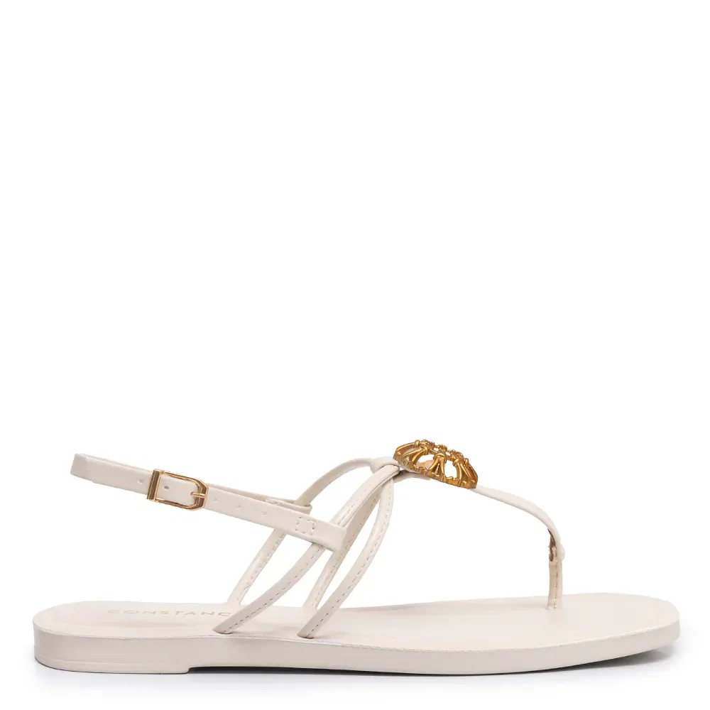 Rasteira Off White Enfeite Mesclado — imagem 1