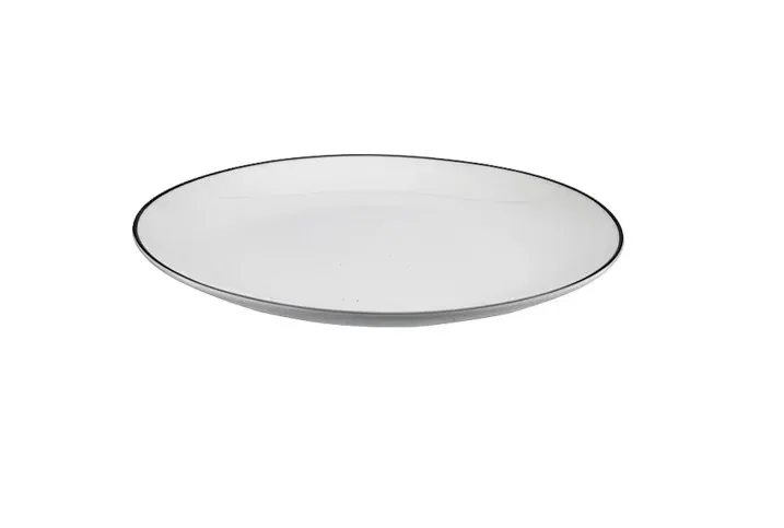 Prato Raso em Porcelana Legacy Silver 27cm L’Hermitage Branco