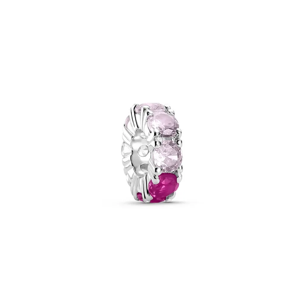 Separador Life Ocean em Prata 925 com Pedras Rosas