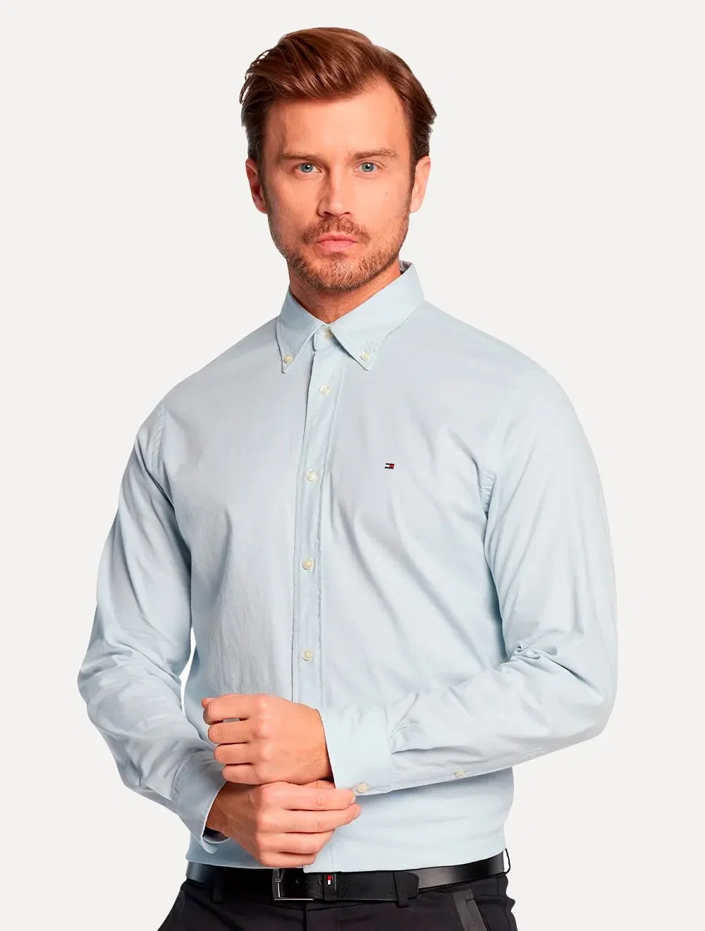 Camisa Tommy Hilfiger Masculina Regular Core Oxford Azul Claro — imagem 1