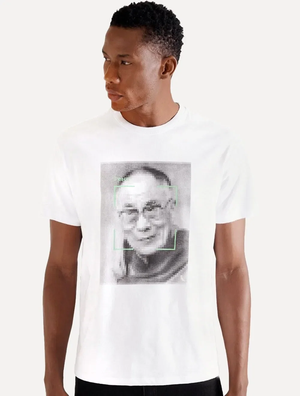 Camiseta Reserva Masculina Peace Print Branca — imagem 1