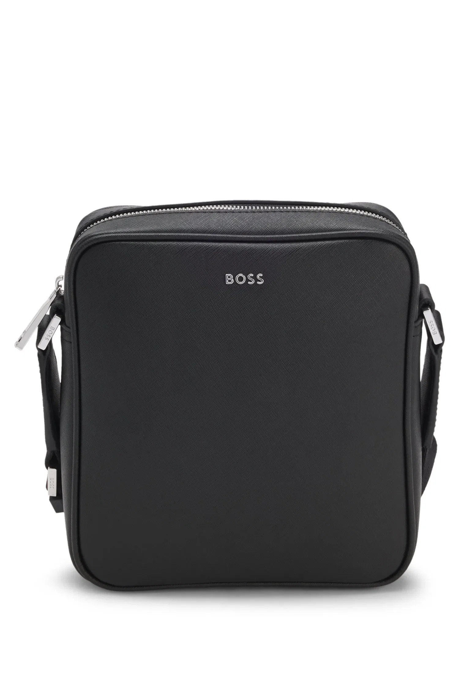 Bolsa Repórter Com Logo Em Tom Prateado