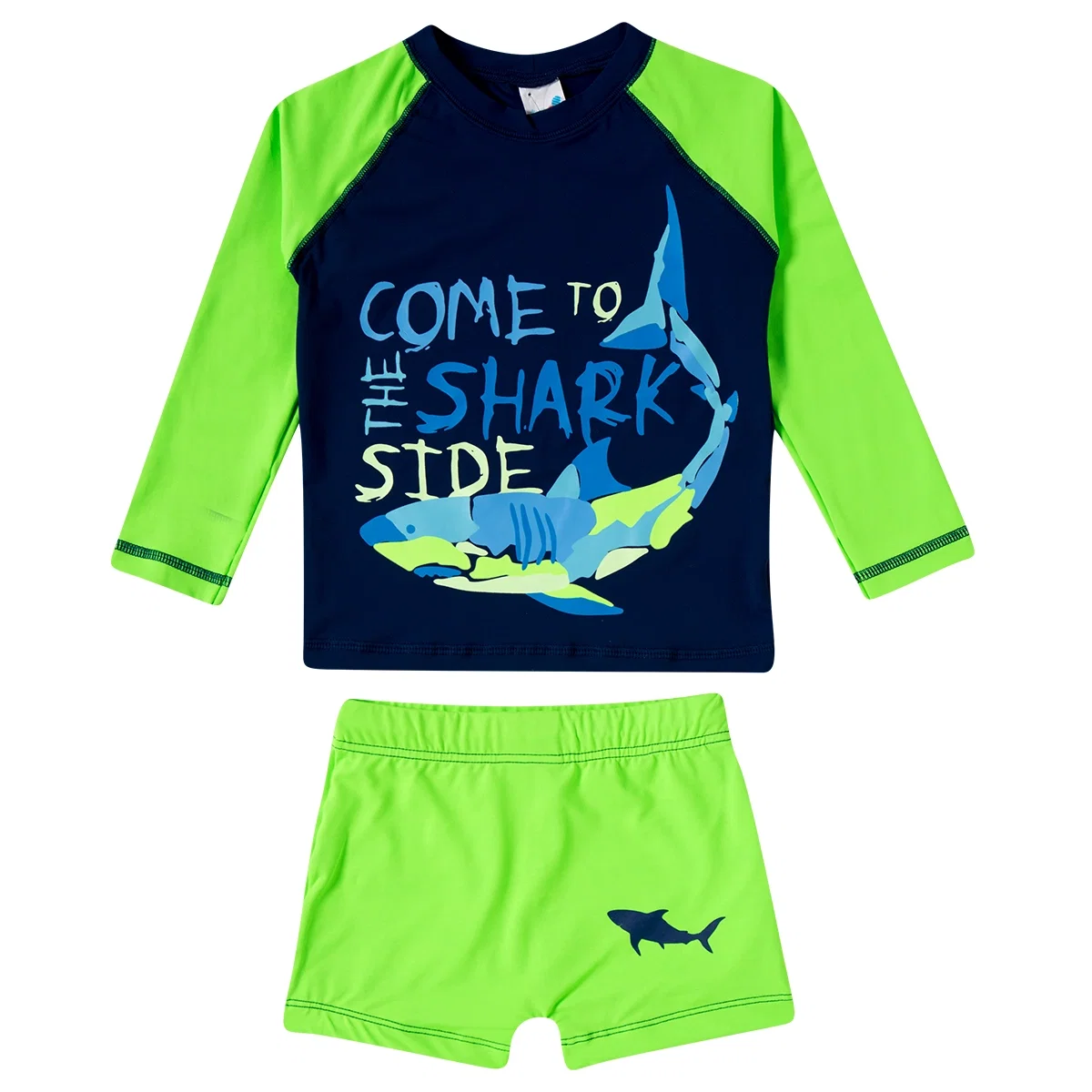 Conjunto Praia Juvenil Tubarão Camuflado Lycra Proteção Uv 50+ Tip Top