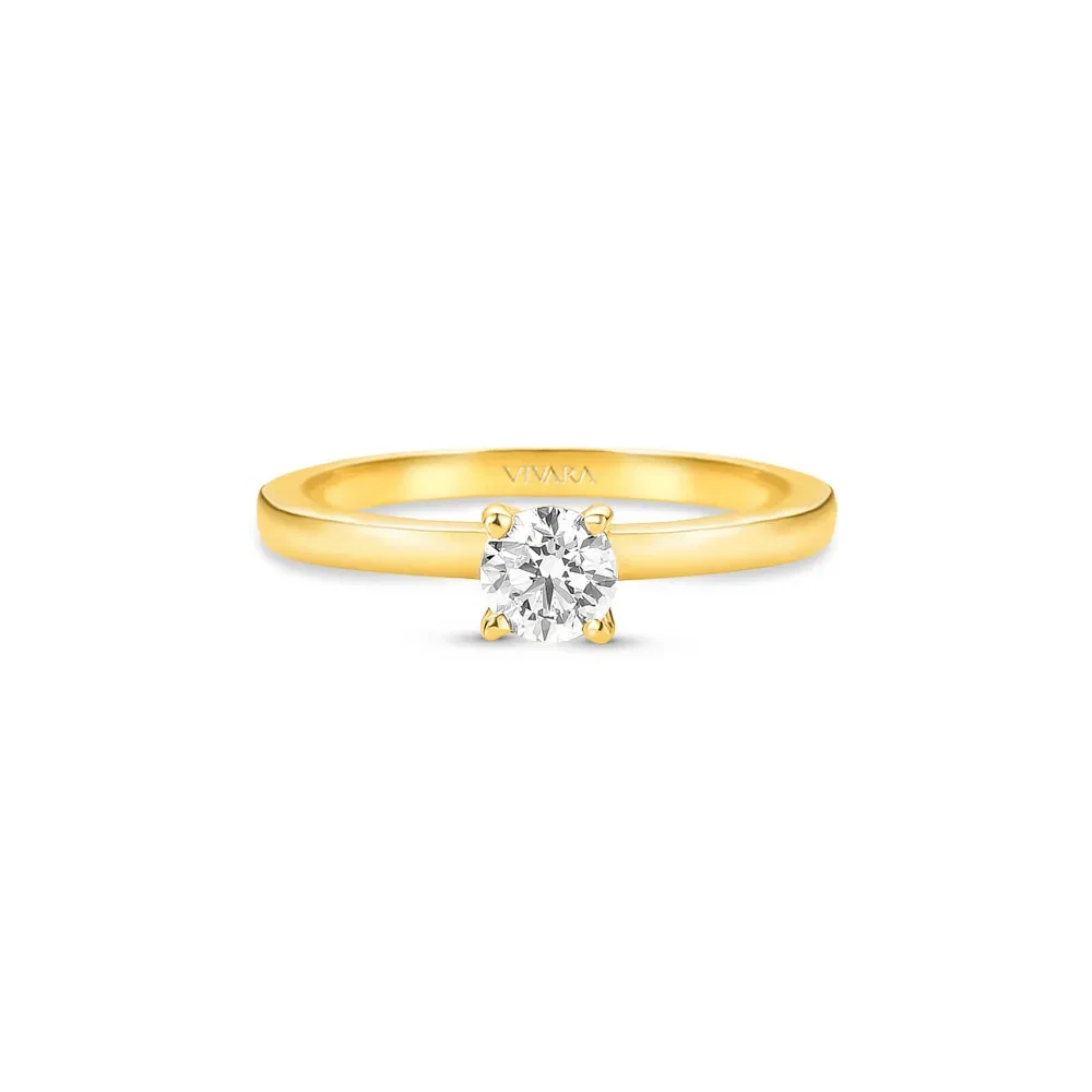 Anel Solitário Classic em Ouro Amarelo 18k com 0,40ct de Diamante — imagem 1