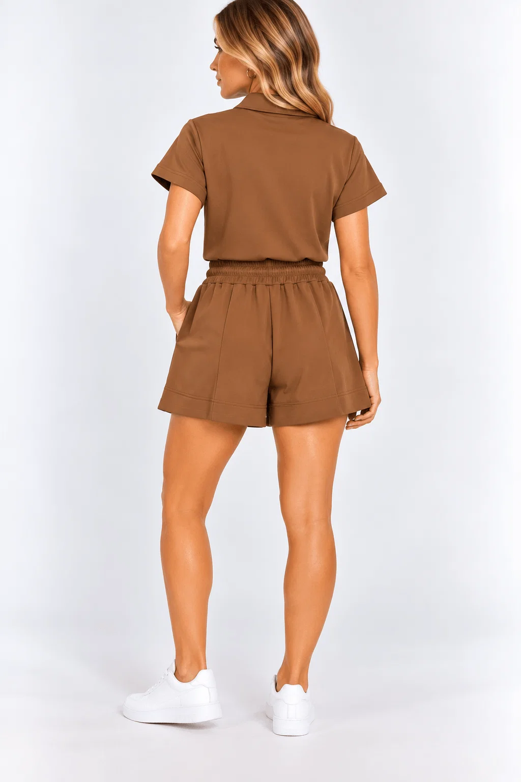 Short Cós Amarração - Caramelo
