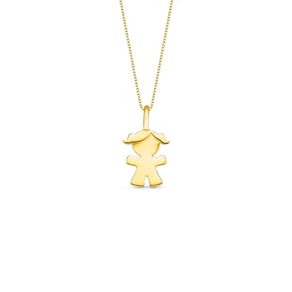 Pingente Menina em Ouro Amarelo 18k, 11mm — imagem 1