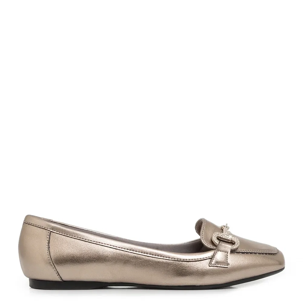 Mocassim Prata Velho Bridão Strass