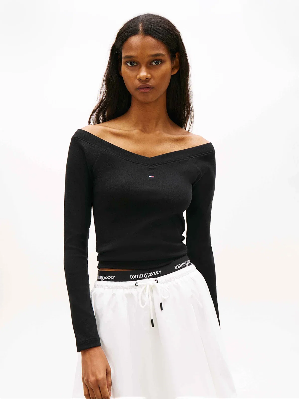 Camiseta Slim Ombro a Ombro Canelado — imagem 1