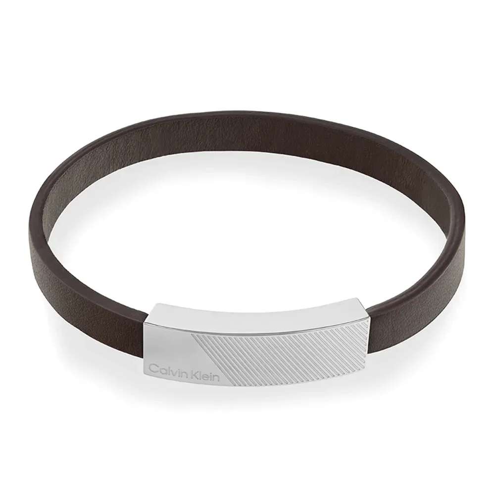 Pulseira Masculina Calvin Klein Couro Marrom - 35000415 — imagem 1