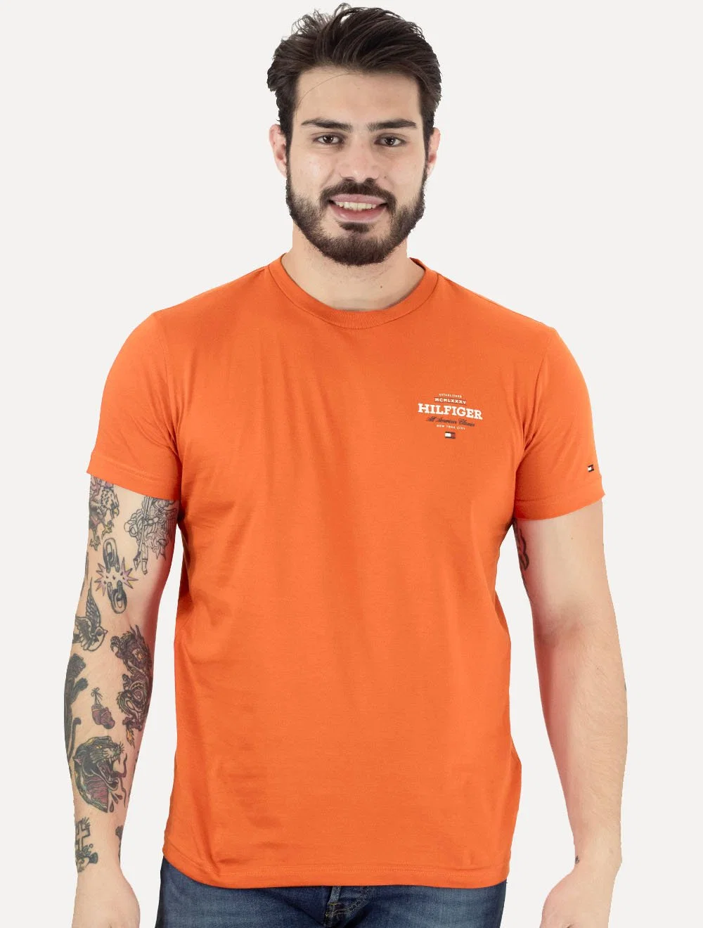 Camiseta Tommy Hilfiger Masculina Monotype All American Laranja — imagem 1